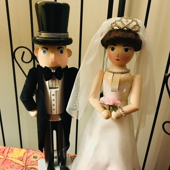 Bride and Groom Nutcracker. NEW. Tuxedo tails. - Picture 1 of 4